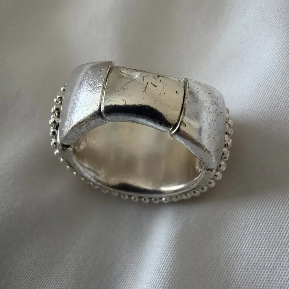 Vintage Art Deco Design Cluster Dome Fashion Ring Fits Size 7